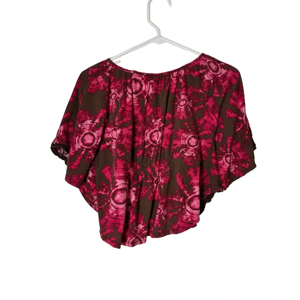 Justice Tie Dye Beaded Poncho Crop Top Girls Size 8 10 - Picture 2 of 5